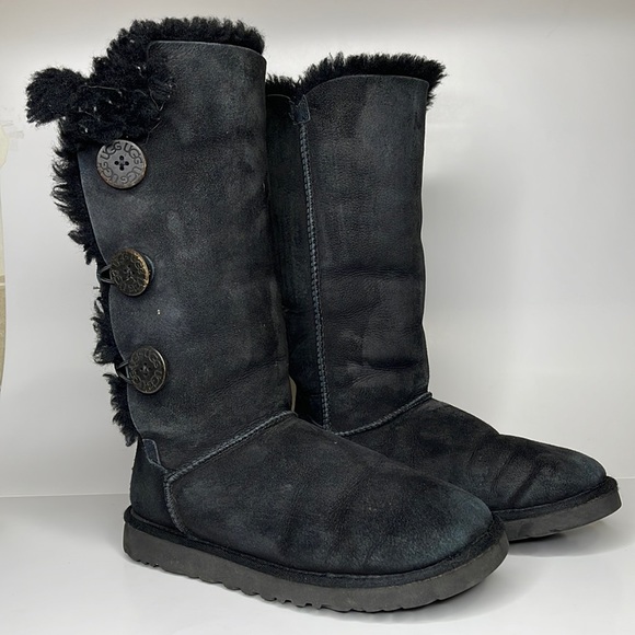 UGG Bailey Button Triplet II Boot Tall Sheepskin Shearling Lined Button Boots - Picture 2 of 13
